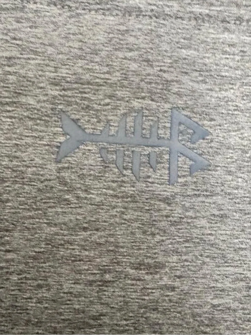 Men's Gray Long-Sleeve Swim Rash Guard - Fishing Print